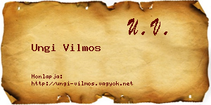 Ungi Vilmos névjegykártya